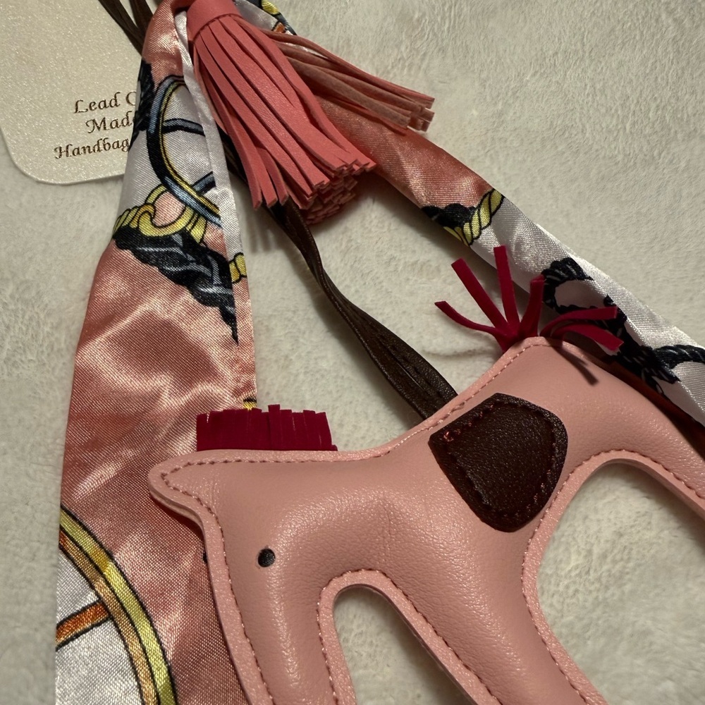 Natasha Pink Horse Keychain with Scarf Accent - Picture 2 of 2